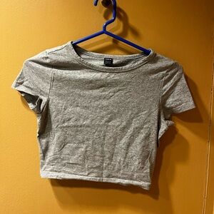 SHEIN Gray Cropped T-Shirt